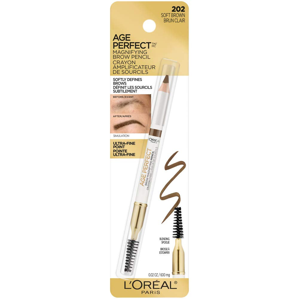 L’Oréal Paris Age Perfect Brow Magnifying Pencil with Vitamin E, Soft Brown