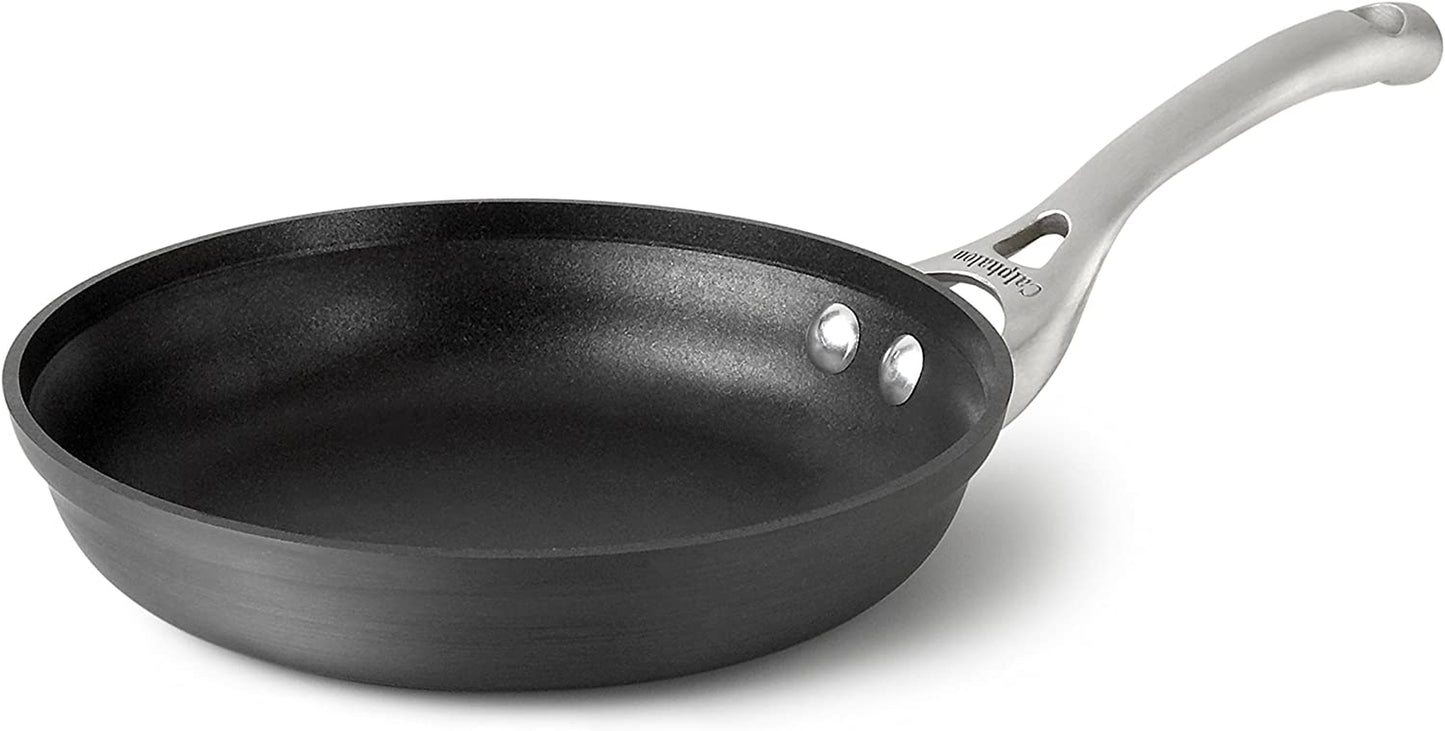 Contemporary Hard-Anodized Aluminum Nonstick Cookware, Omelette Fry Pan, 8-Inch, Black