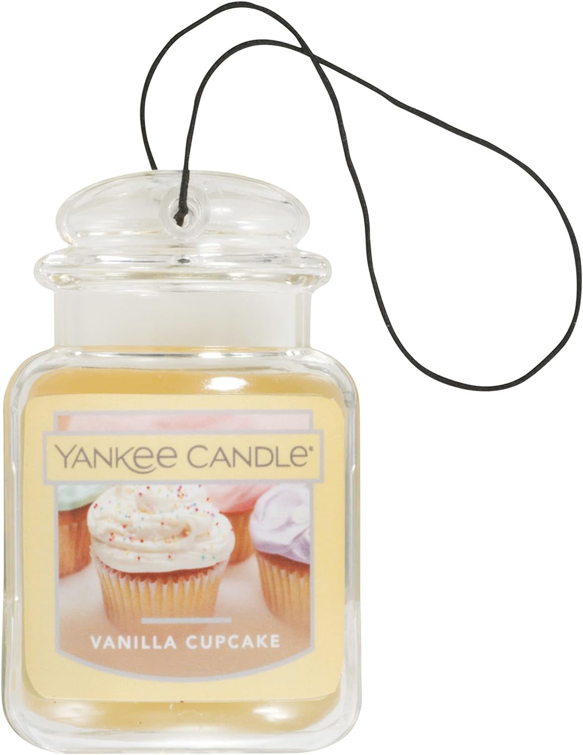 Car Air Fresheners, Hanging Car Jar® Ultimate Vanilla Cupcake Scented, Neutralizes Odors up to 30 Days, Gray, 1 Count (Pack of 1)