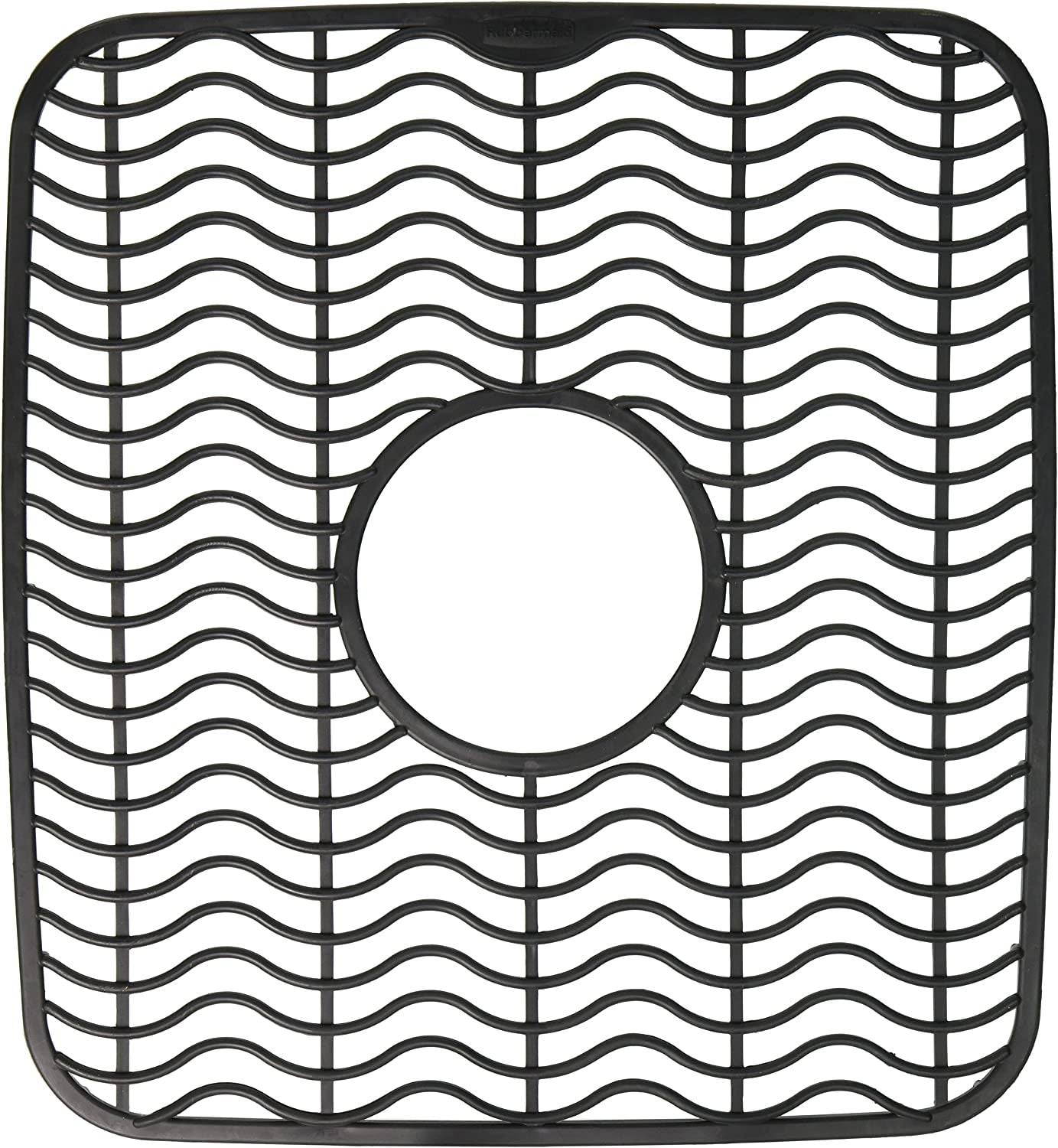 Sink Protector Mat, Small, Black Waves