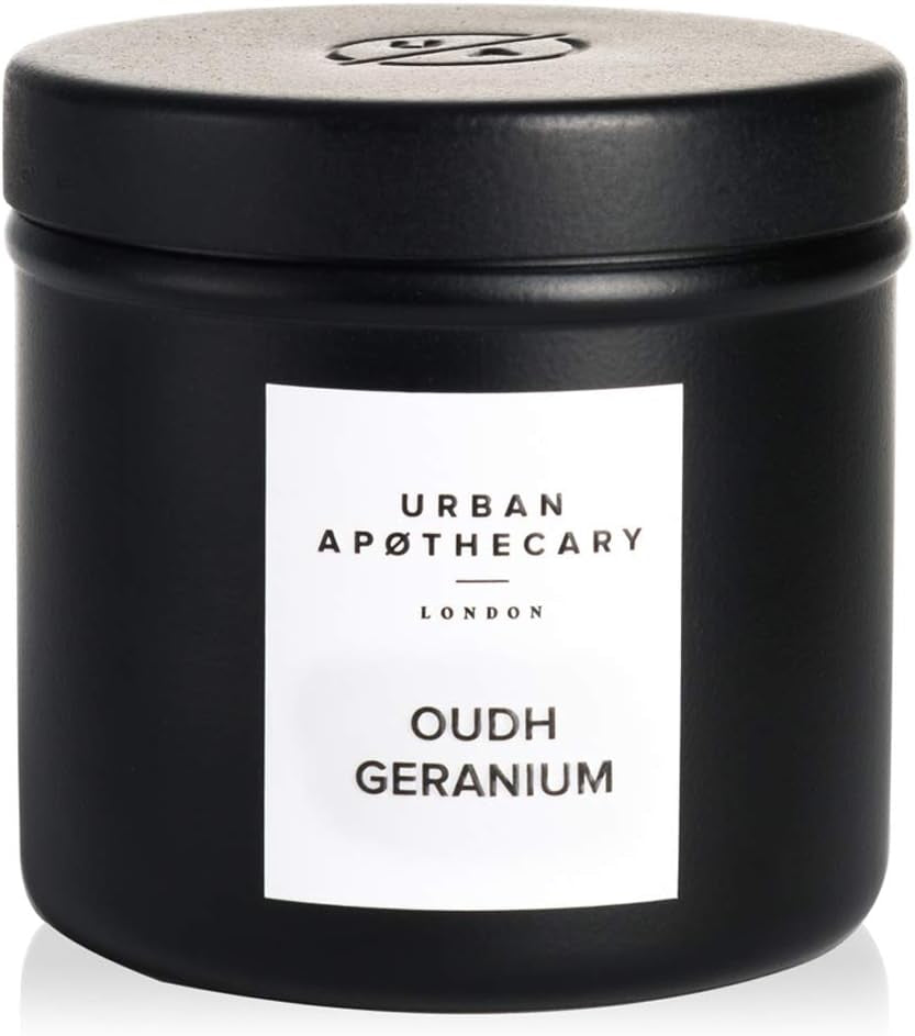 Urban Apothecary Oudh Geranium Luxury Travel Scented Candle 175 G