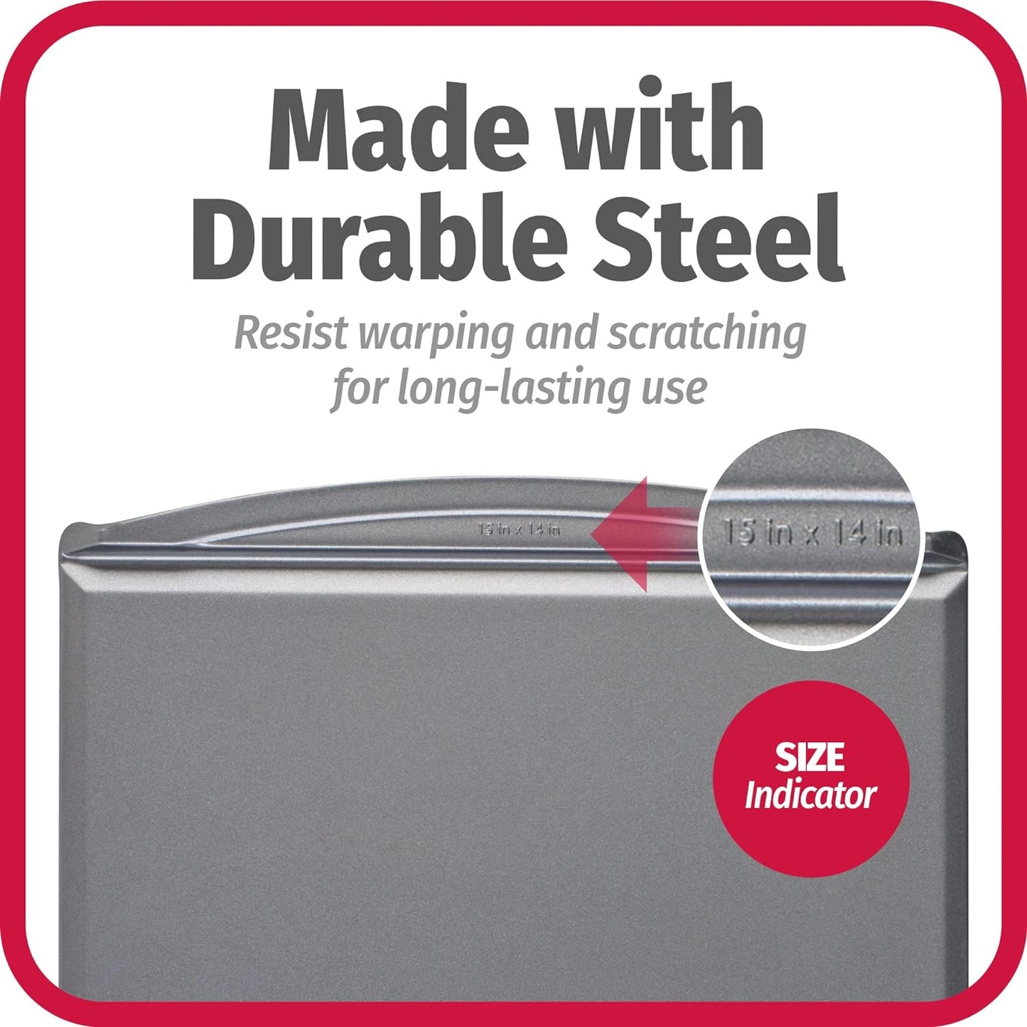 Good Cook 15 Inch X 14 Inch Cookie Sheet, Gray (04023)