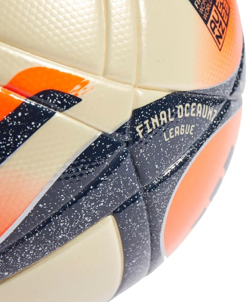 Unisex-Adult Womens World Cup League Final Soccer Ball, Gold Metallic/Dark Blue Acid Denim/Solar Orange/Silver Metallic, 5