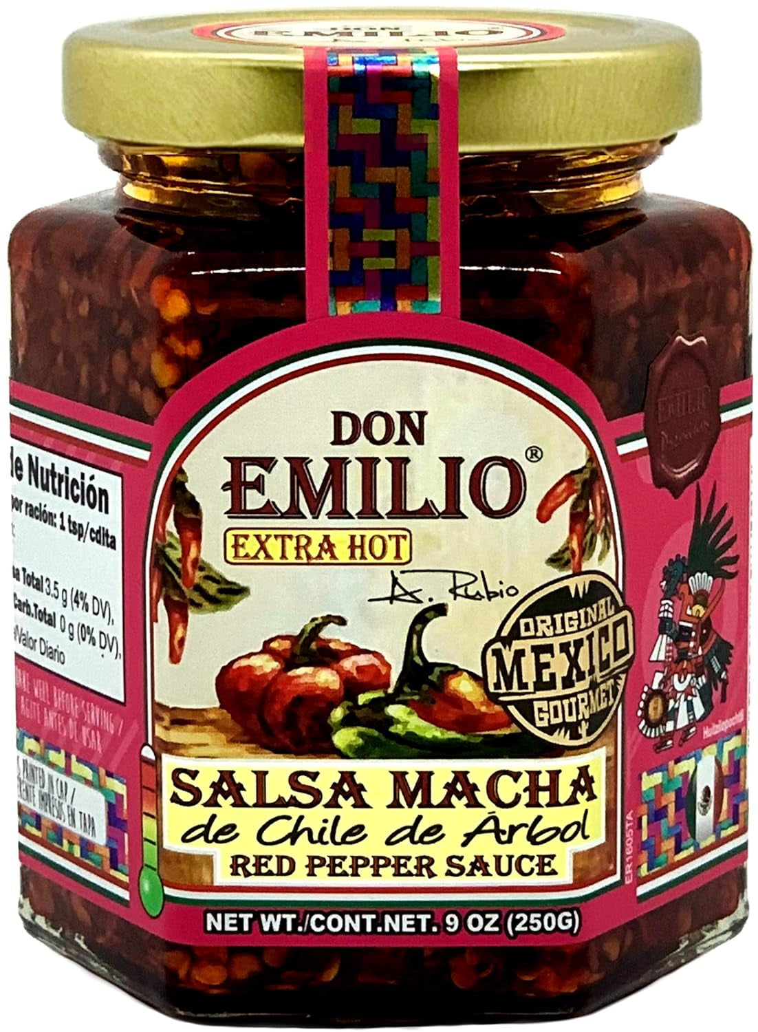 Hot Chili Salsa Macha (9 Oz) (Pack of 1) | Keto, Vegan | Crisp, Tingly | Spicy, Savory | Red Pepper, Chili (2 pack)