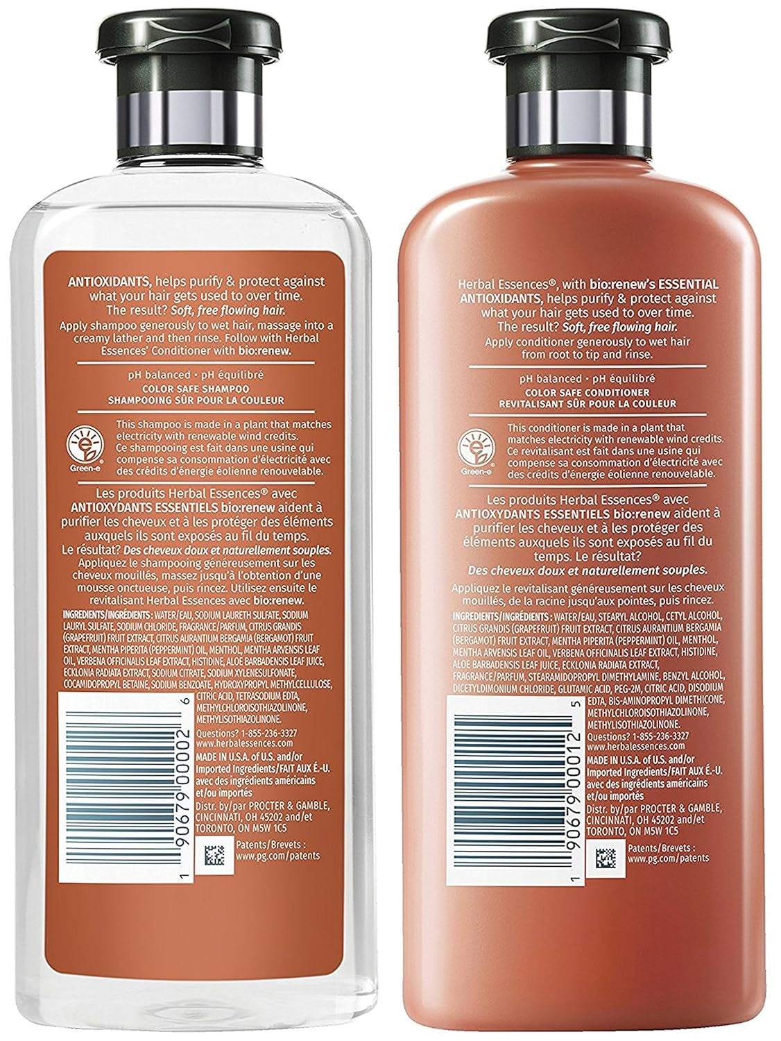 Herbal Essences Bio Renew Haircare - Naked Volume - White Grapefruit & Mosa Mint - Shampoo & Conditioner Set - Net Wt. 13.5 FL OZ (400 Ml) per Bottle - One Set