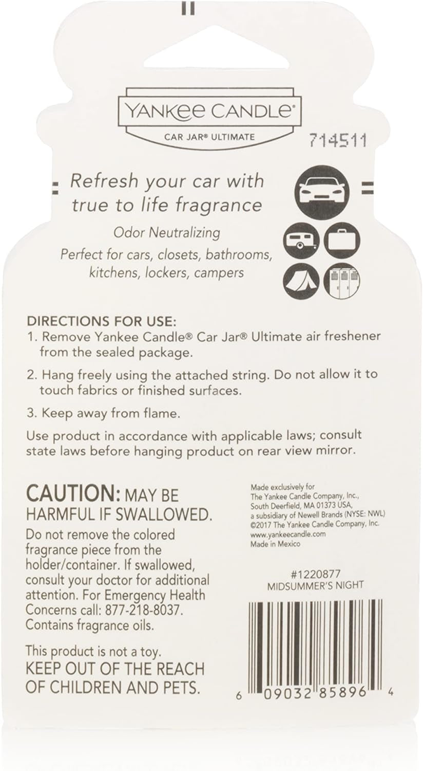 Car Air Fresheners, Hanging Car Jar® Ultimate Vanilla Cupcake Scented, Neutralizes Odors up to 30 Days, Gray, 1 Count (Pack of 1)