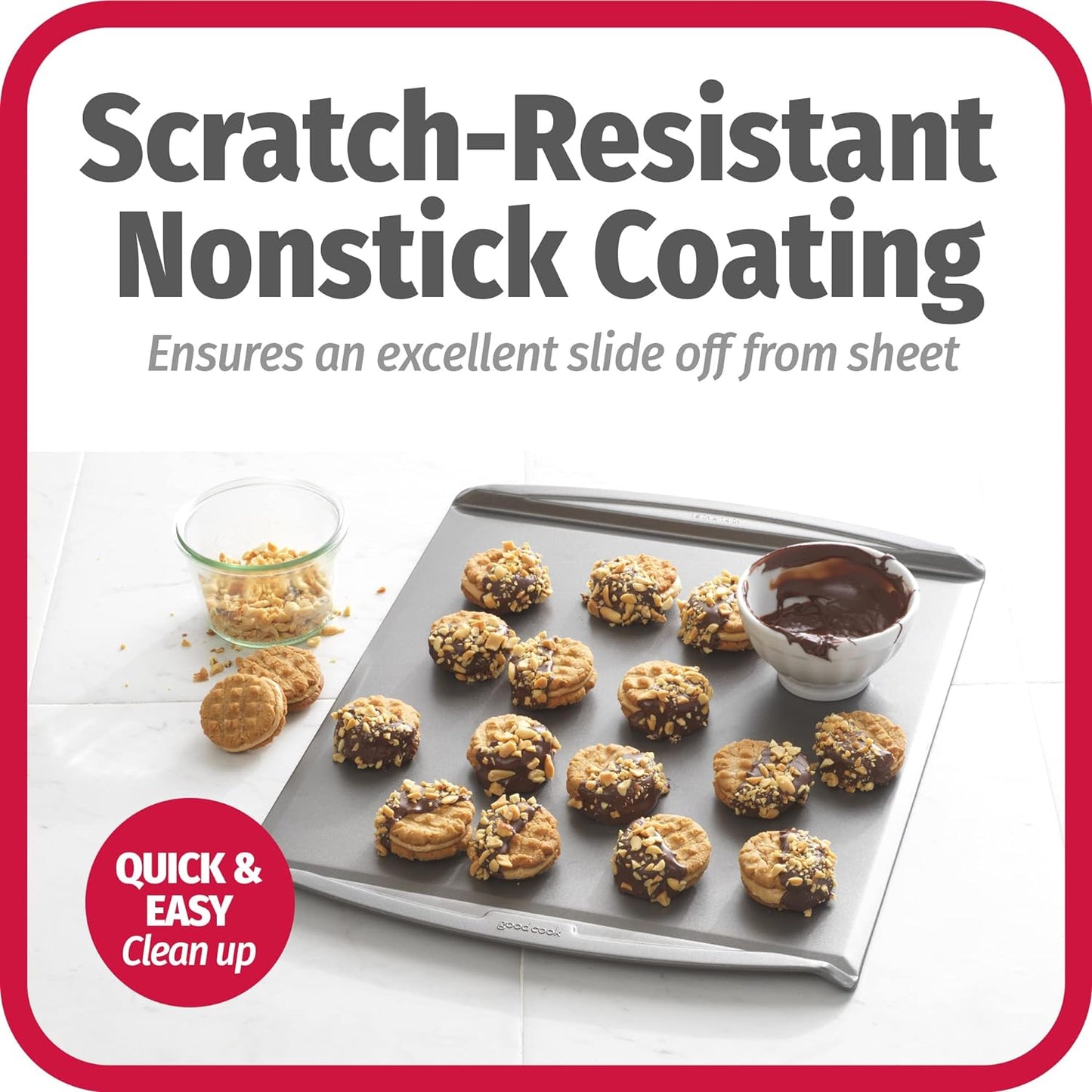 Good Cook 15 Inch X 14 Inch Cookie Sheet, Gray (04023)
