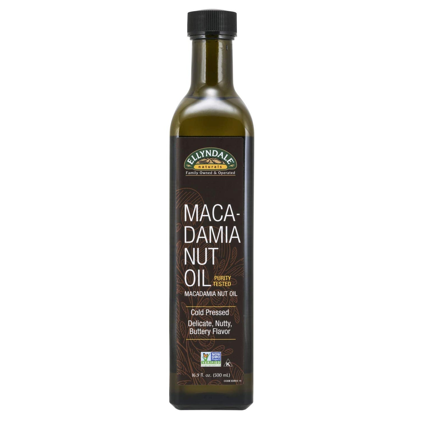 Foods, Macadamina Nut Cooking Oil in Glass Bottle, Purity Tested, Cold Pressed, Delicate Nutty, Buttery Flavor, 16.9-Ounce