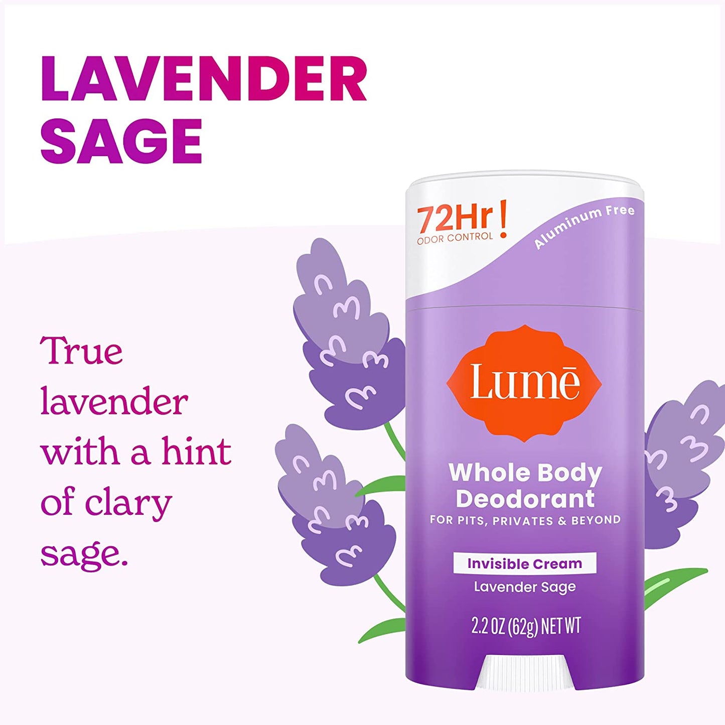 Invisible Cream Stick - 2.2 Ounce (Lavender Sage)