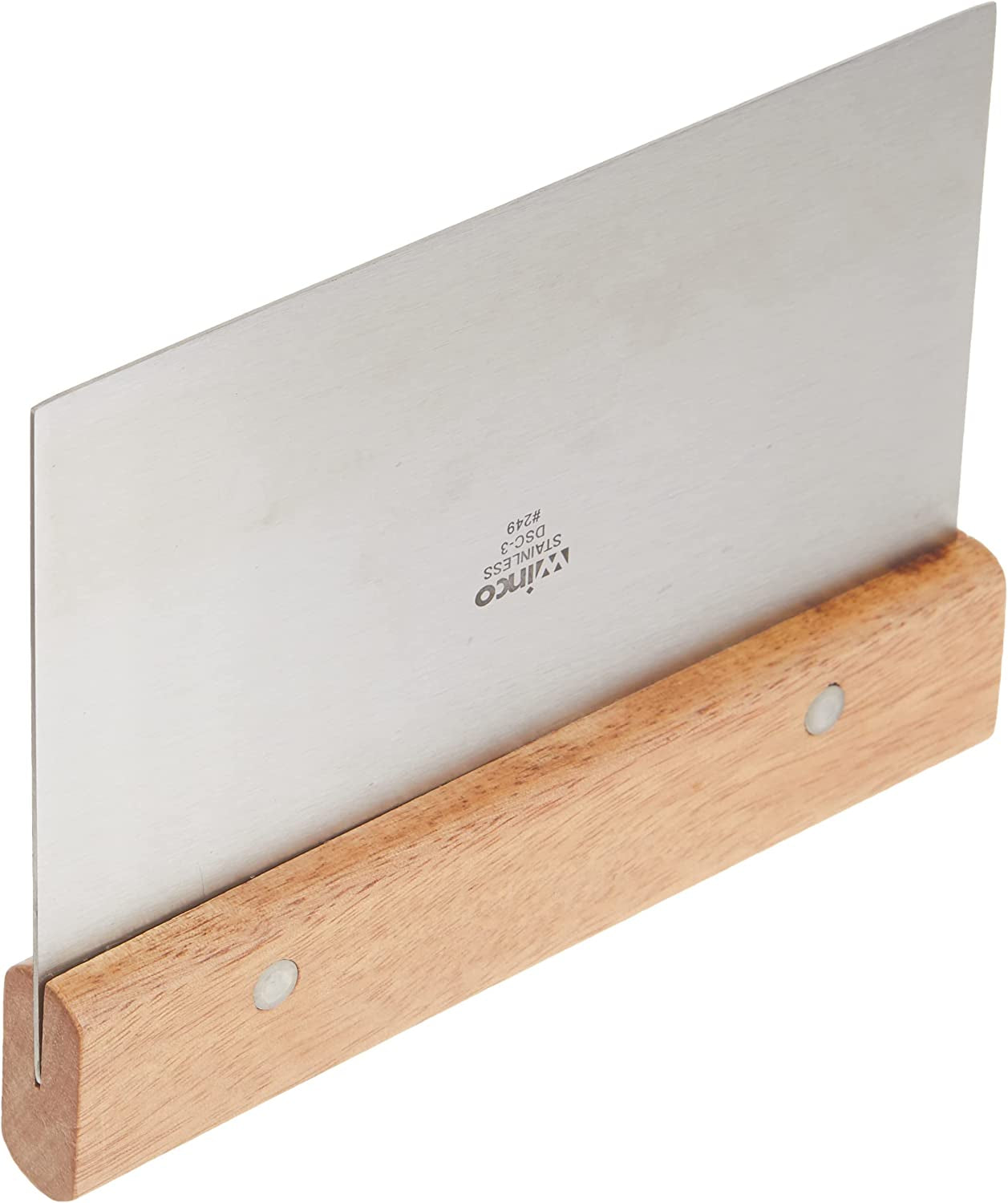 Winware Stainless Steel Dough Scraper with Wood Handle