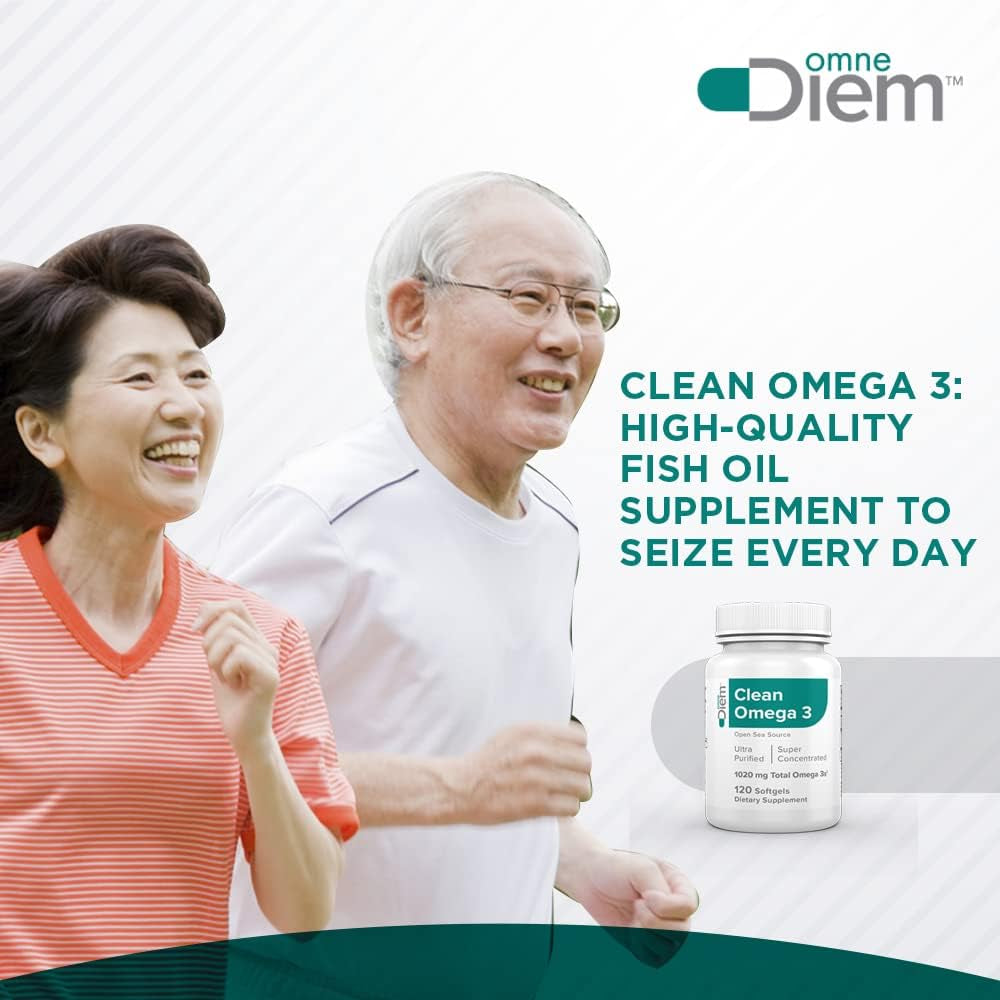 Clean Omega 3 – 1020Mg, 120 Softgel Capsules – Fish Oil Dietary Supplement with Omega-3 Fatty Acids: EPA & DHA