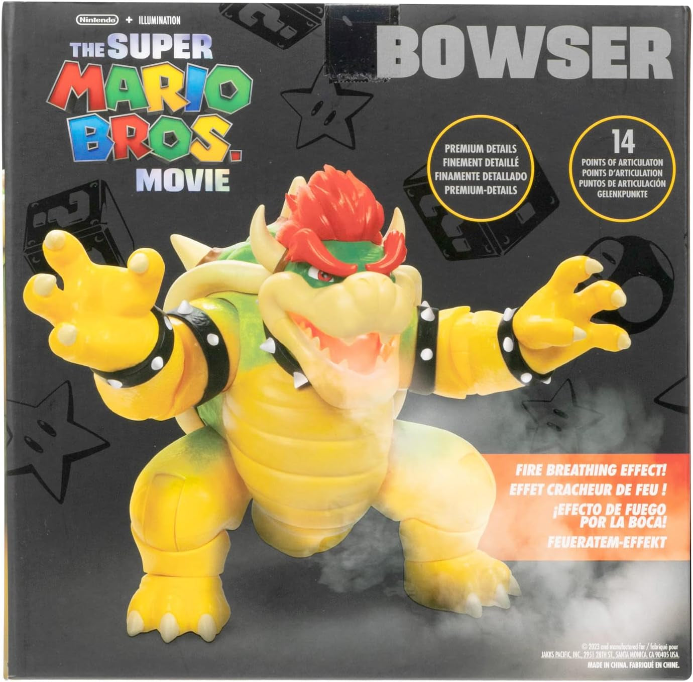The Super Mario Bros. Movie 7-Inch Feature Bowser Action Figure with Fire Breathing Effects