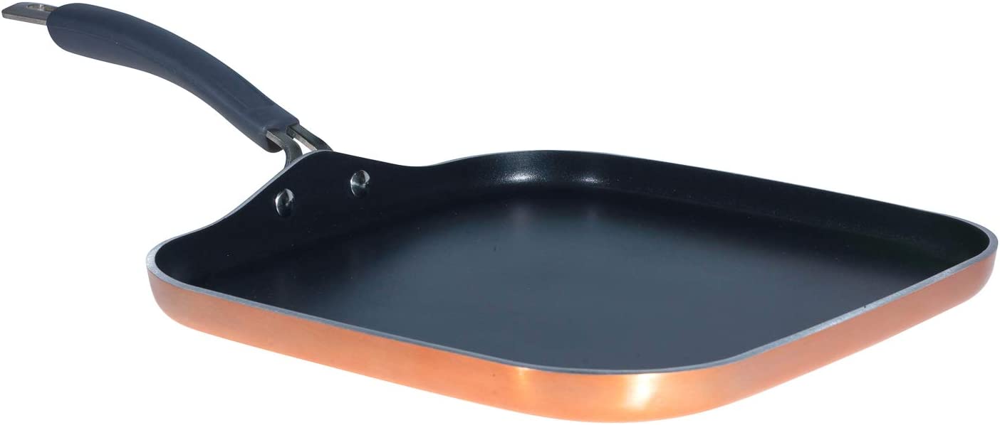 Epicurious 12-Inch Nonstick Aluminum Square Griddle, Copper