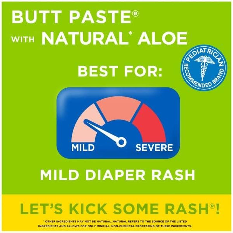with Natural* Aloe Diaper Rash Cream, Ointment for Baby, 4 Oz Tube, 2 Pack