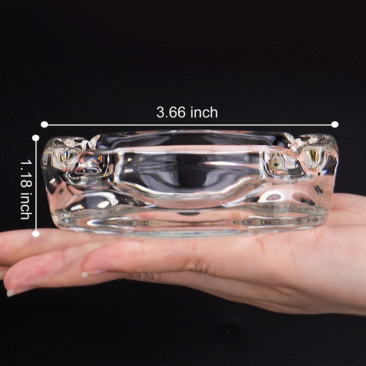 Glass Ashtray, Home Ashtrays for Cigarettes, Outdoor Ashtray for Weed, Cigar Cool Ashtrays Cute Ashtray Square Transparent