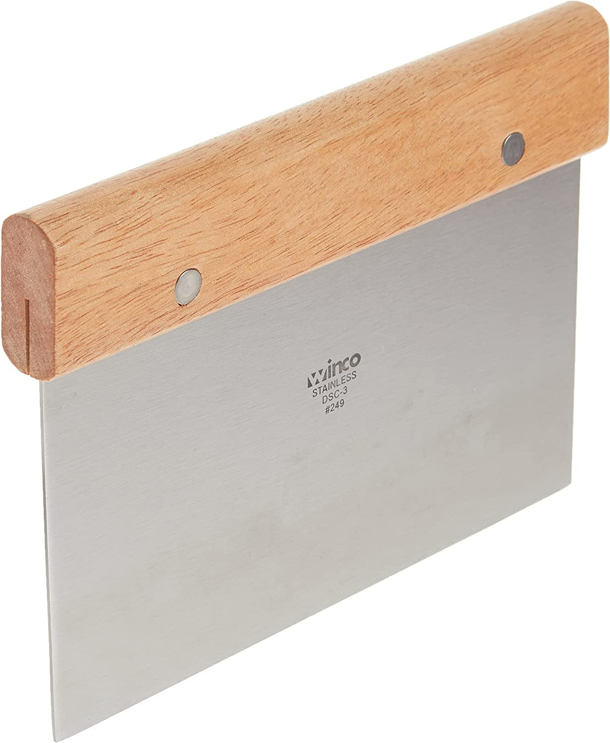 Winware Stainless Steel Dough Scraper with Wood Handle