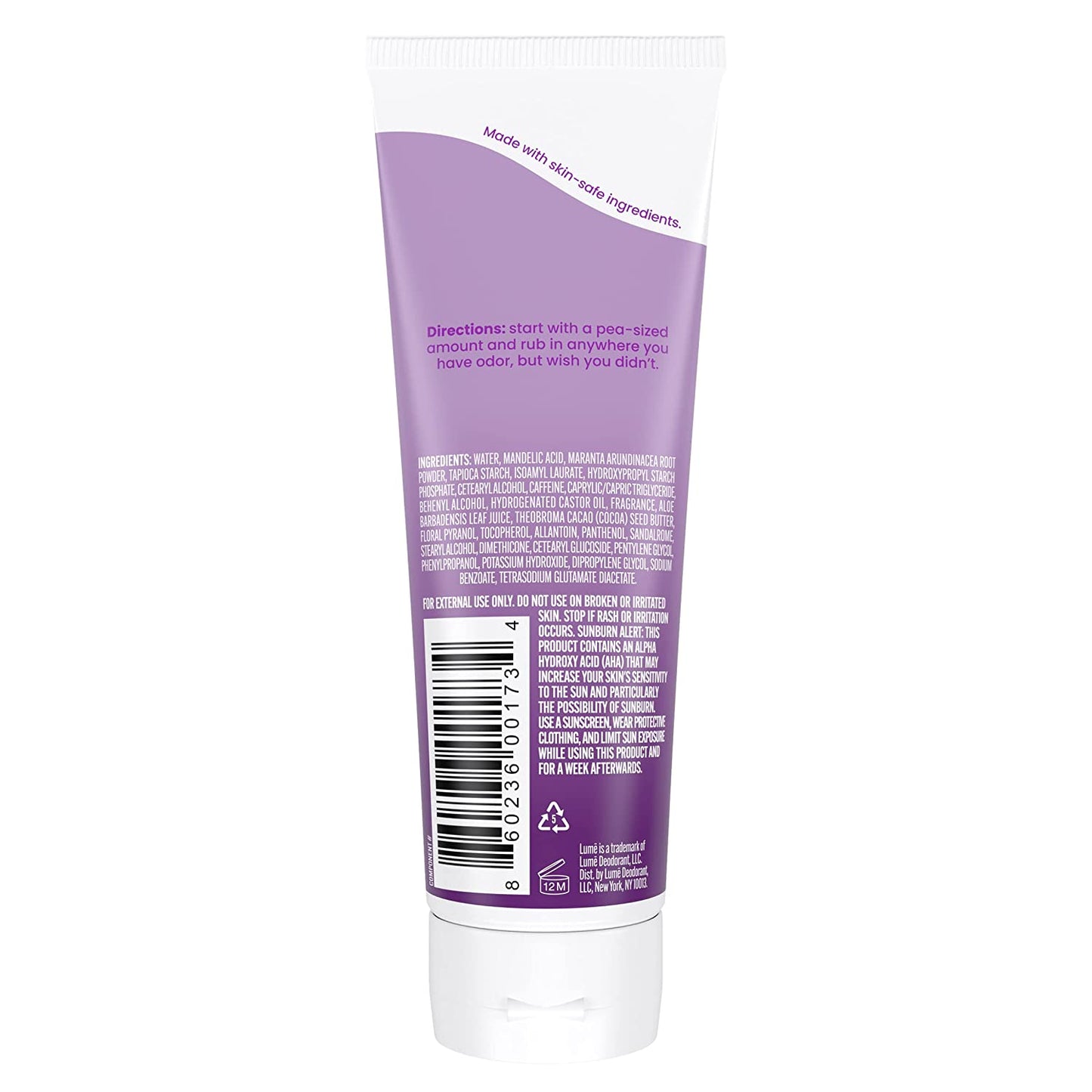 Whole Body Deodorant - Invisible Cream Tube - 72 Hour Odor Control - Aluminum Free, Baking Soda Free, Skin Safe - 3.0 Ounce (Lavender Sage)