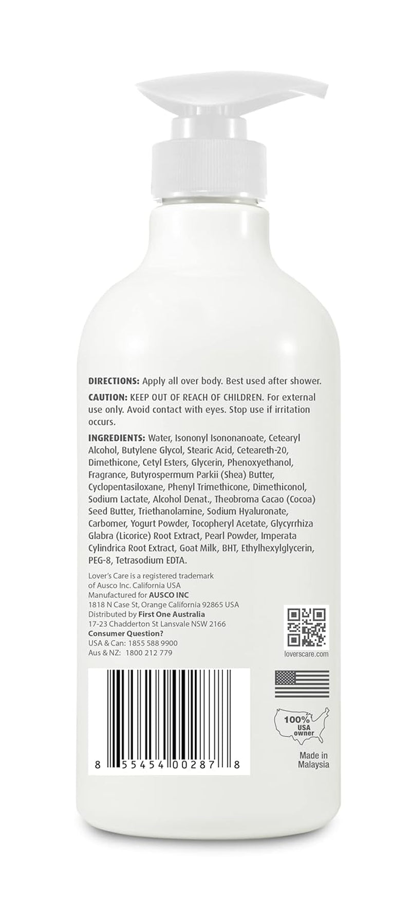 Lovercare Goat Milk Body Lotion for Dry Skin Pearl 27 Fl Oz (800Ml) - Single…