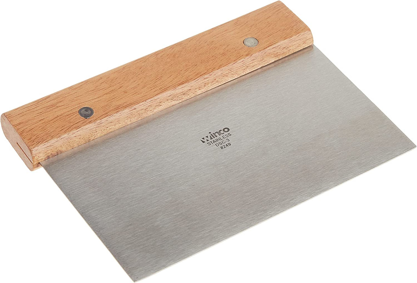 Winware Stainless Steel Dough Scraper with Wood Handle