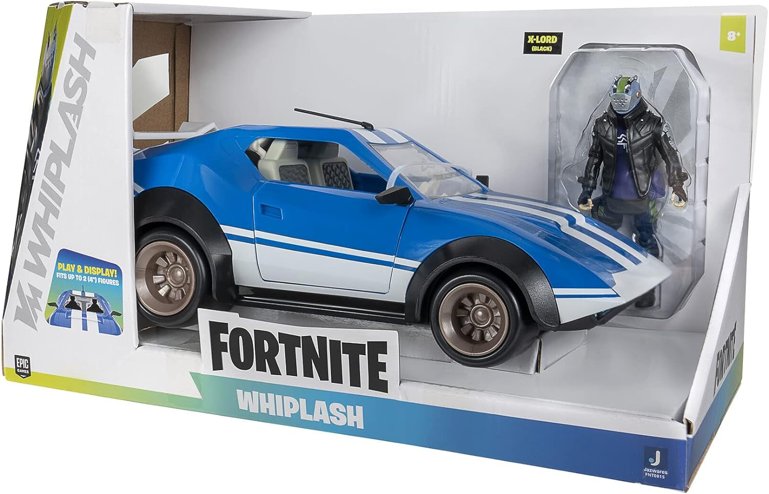 Joy Ride Whiplash Vehicle (Blue & White), with 4-Inch Articulated X-Lord Figure