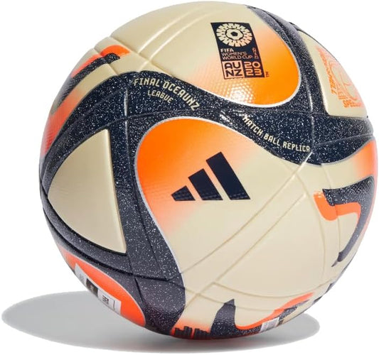 Unisex-Adult Womens World Cup League Final Soccer Ball, Gold Metallic/Dark Blue Acid Denim/Solar Orange/Silver Metallic, 5