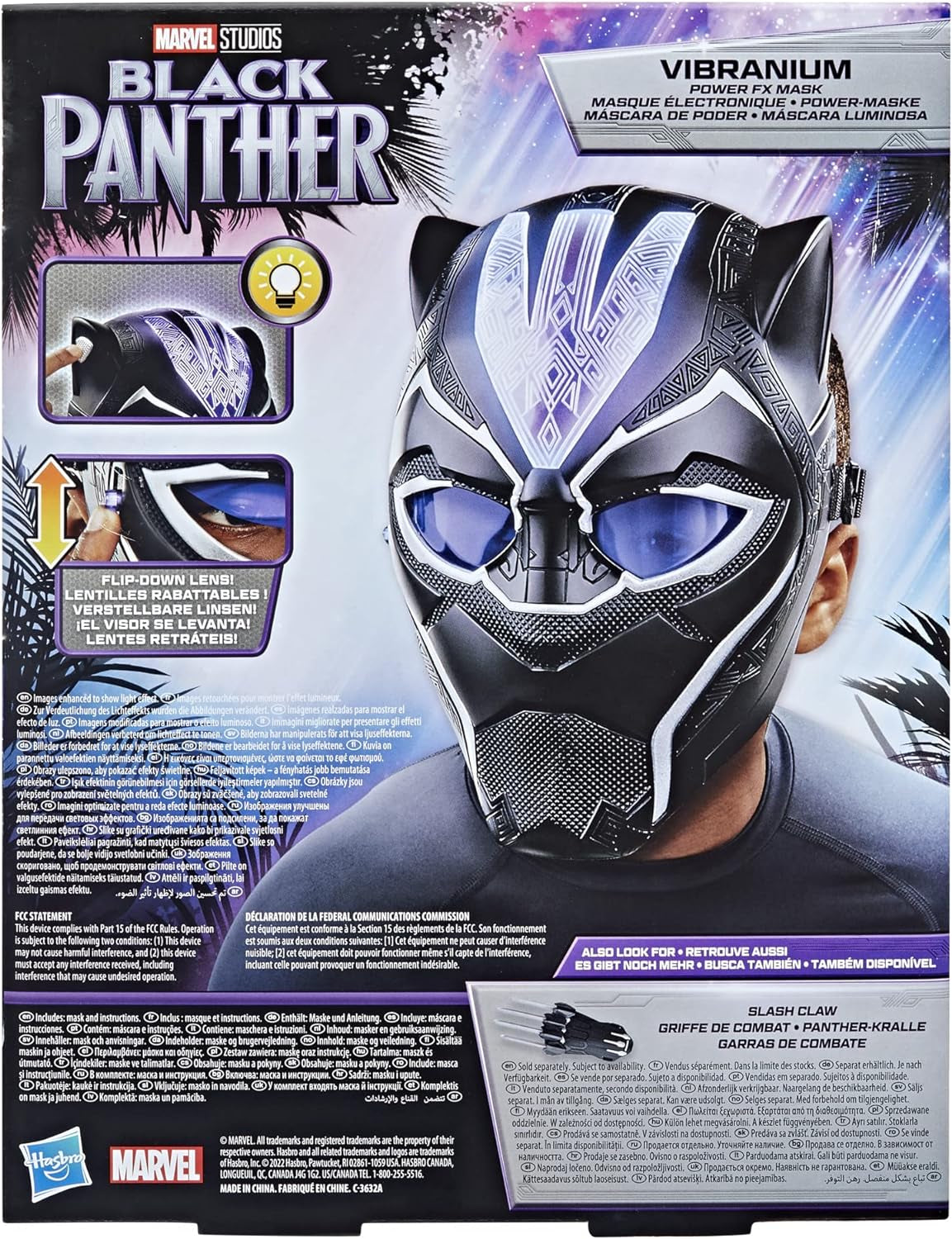 Black Panther Studios Legacy Collection Black Panther Vibranium Power FX Mask Roleplay Toy, Toys for Kids Ages 5 and Up