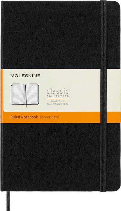 Classic Notebook, Large, Ruled, Black, Hard Cover (5 X 8.25)
