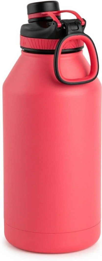 64OZ Ranger Pro Stainless Steel Vacuum Insulated Water Bottle - Leak-Proof Double Walled Thermos W/Carry Loop 80 Hrs Cold, 26 Hot Reusable Me Holds 8 Cups (WM2584) (Pink)