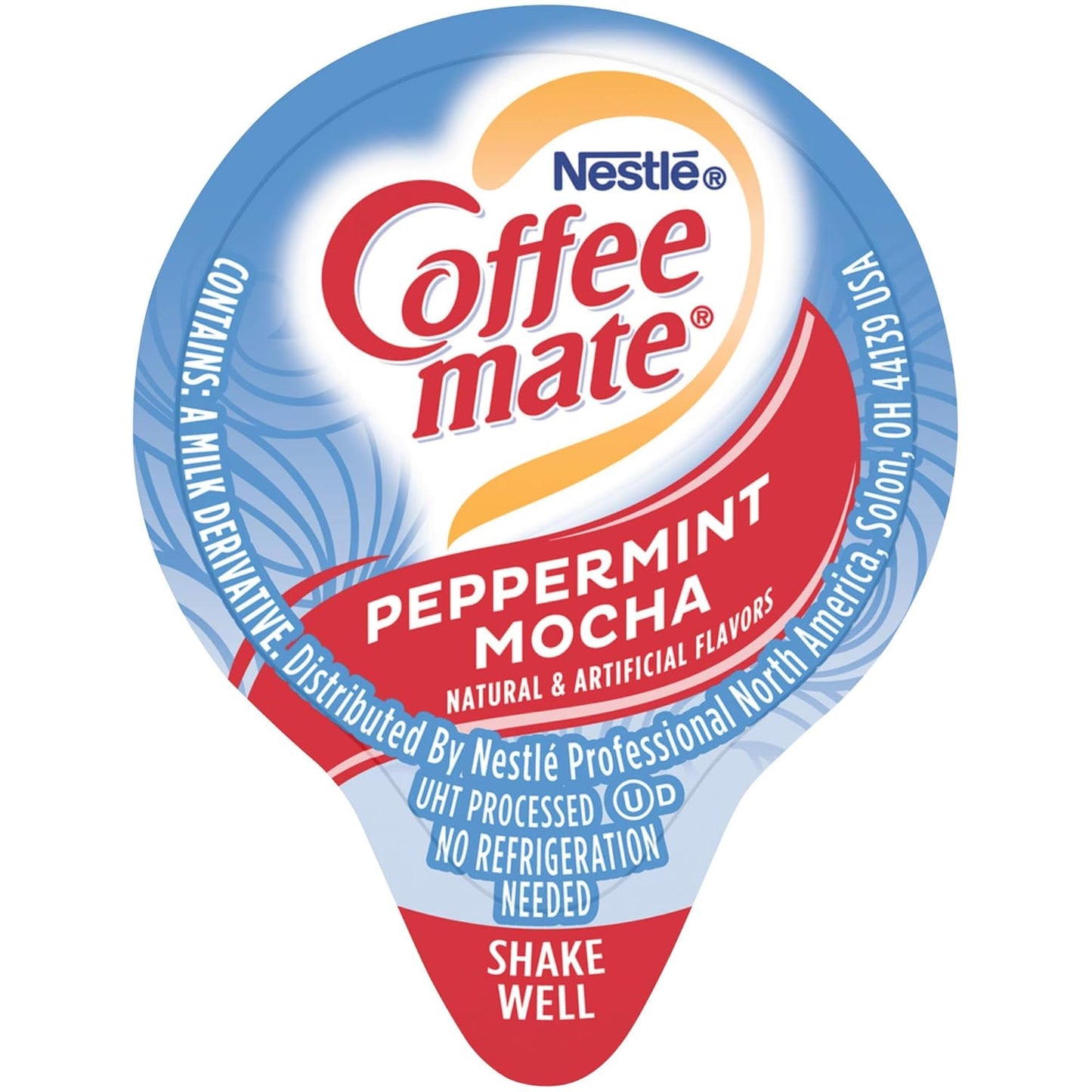 Coffee Mate Peppermint Mocha Creamer, Liquid Singles, 50/Box