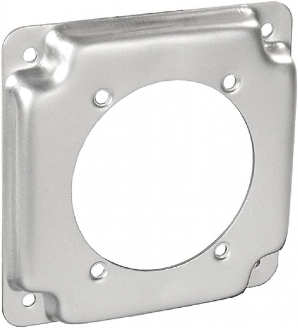 2 Pcs, Steel 4 Square, 1/2 In. Raised 30-50 Amp Receptacle, 2.441 In. Diameter Industrial Surface Cover for Quick Installation of Devices & Switches