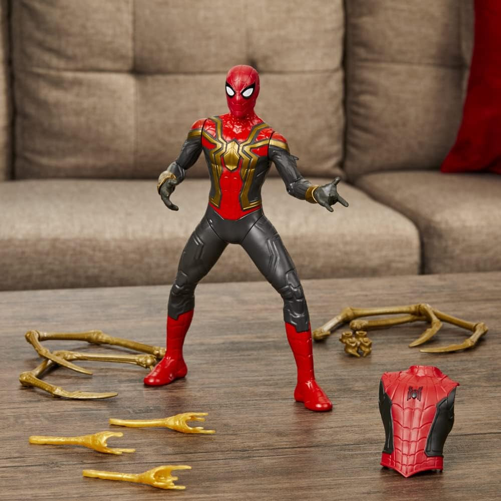 Marvel Deluxe 13-Inch-Scale Thwip Blast Integrated Suit Action Figure, Suit Upgrades, and Web Blaster Accessory