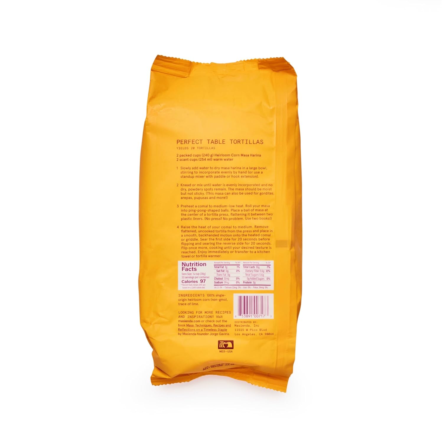 Heirloom Yellow Corn Masa Harina/Flour. Nixtamalized Corn Flour Perfect for Corn Tortillas, Tamales, Tostadas, Pupusas, Arepas and More. Gluten-Free, Non-Gmo, Preservative-Free. 2.2 Pounds.