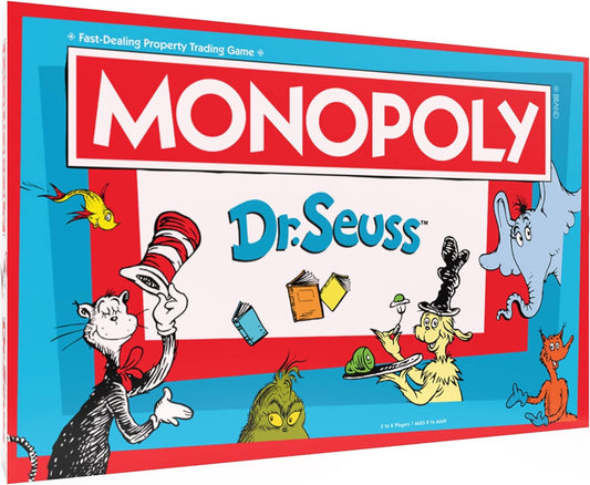 Monopoly: Dr. Seuss | Buy, Sell, Trade Dr. Seuss Books | Collectible Classic Monopoly Game Featuring Custom Game Board & Artwork | Officially-Licensed Dr. Seuss Game & Merchandise