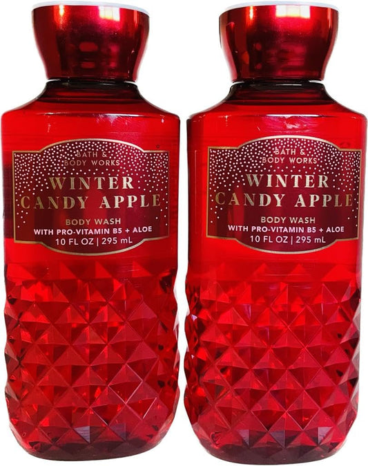 Winter Candy Apple Body Wash 10 Fl Oz 2 Pack (New Look- Gel Clear or Pink)