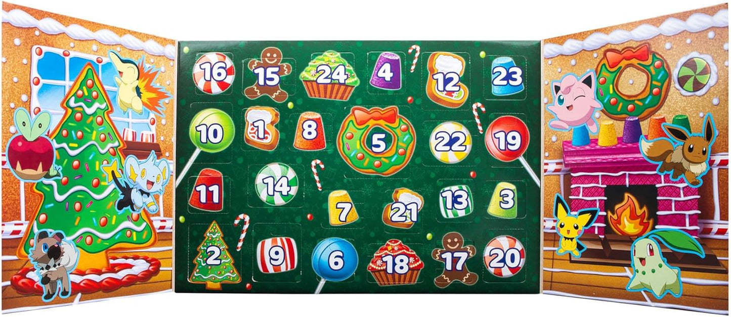 Pokémon PKW3066 Holiday Calendar-Features 24 2-Inch Battle Figures