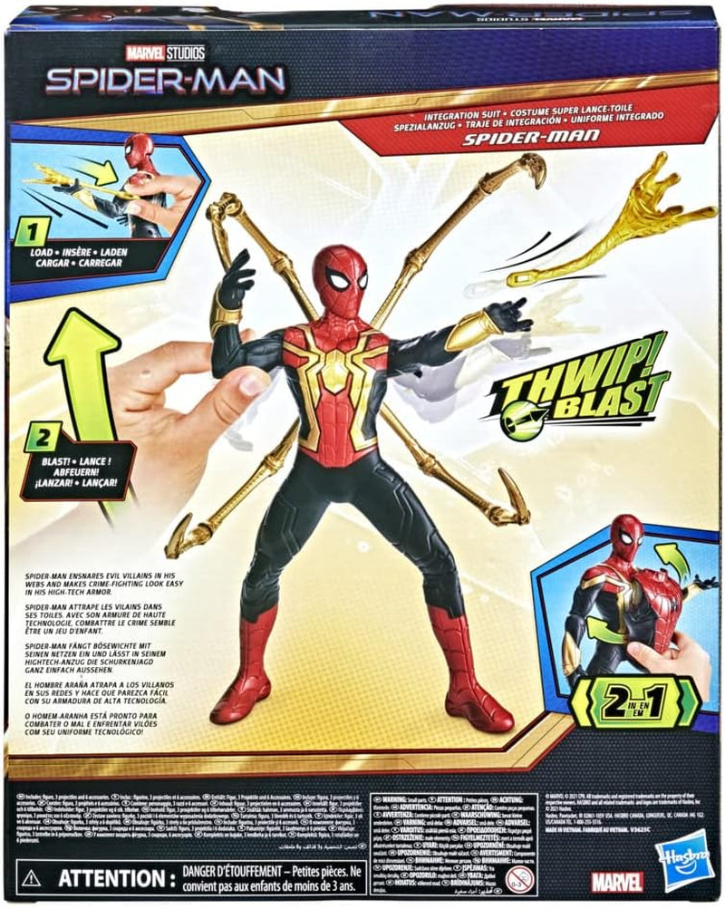 Marvel Deluxe 13-Inch-Scale Thwip Blast Integrated Suit Action Figure, Suit Upgrades, and Web Blaster Accessory