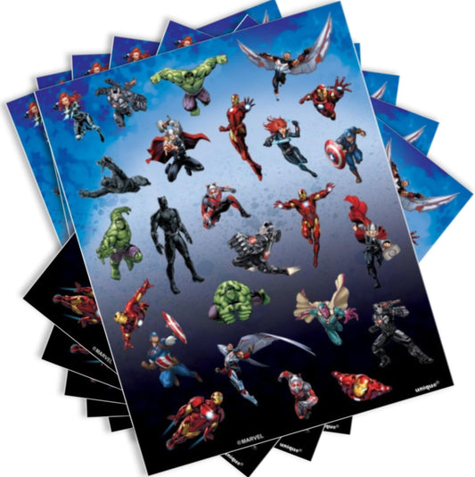 Avengers Sticker Sheets - Assorted Designs, 4 Pcs