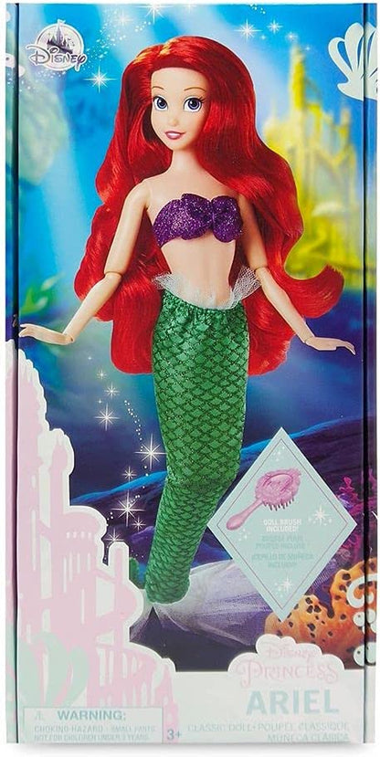 Ariel Classic Doll from the Little Mermaid, 111⁄2 Inches, Fully Posable with Brush - Ages 3+