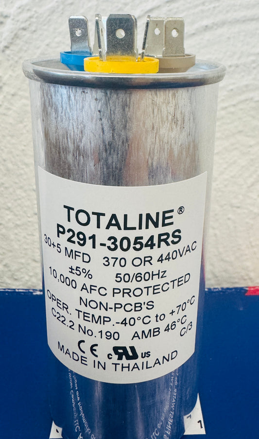 TOTALINE (TP-CAP-30/5/440R) 30+5 MFD (Microfarads) 440 Volt round Dual Run Capacitor | 60,000 Hour Operating Life, Aluminum Composition, -40°F to 158°F (-40°C to 70°C) Temperature Range