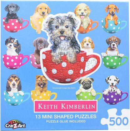 - Roseart - Mini-Shaped - Pups in Cups - 500 Piece Jigsaw Puzzle