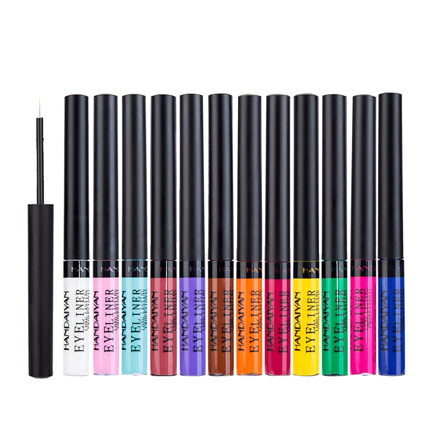 12 Colors Matte Colorful Liquid Eyeliner Set, Color Gel Eyeliner, Great Versatility Liquid Eyeliner, Waterproof High Pigmented Smudgeproof Long Lasting Makeup Eyeliner Pen