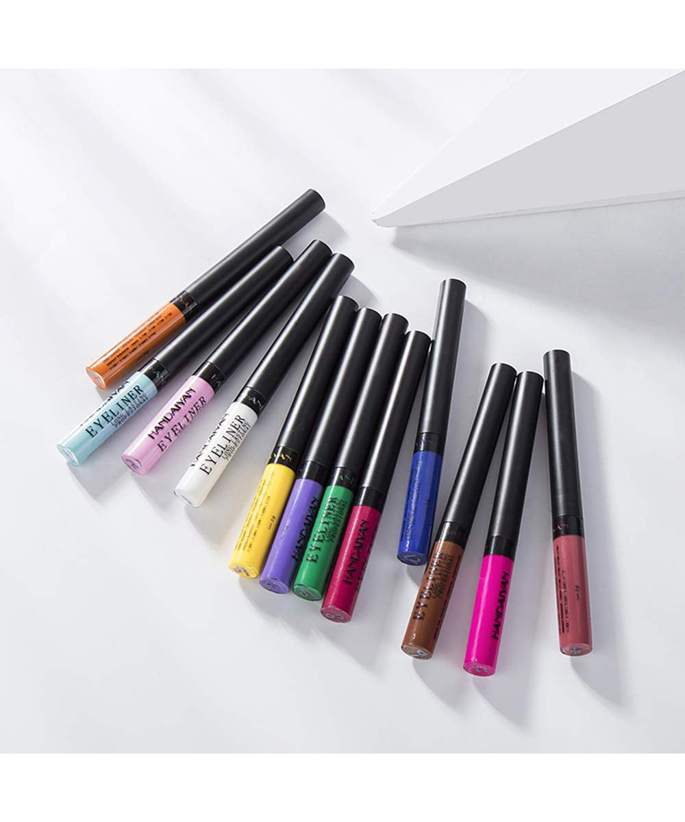 12 Colors Matte Colorful Liquid Eyeliner Set, Color Gel Eyeliner, Great Versatility Liquid Eyeliner, Waterproof High Pigmented Smudgeproof Long Lasting Makeup Eyeliner Pen