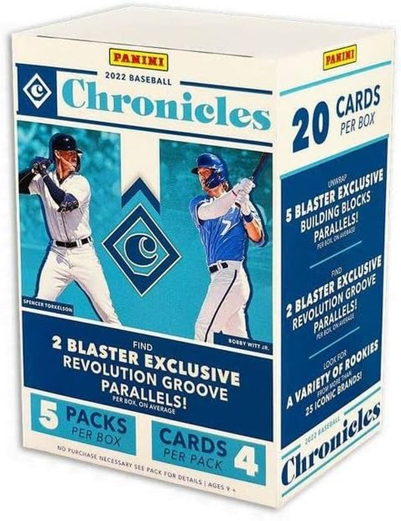 2022  Chronicles Baseball Blaster Box - 5 Packs per Box - 4 Cards per Pack - 20 Trading Cards per Box