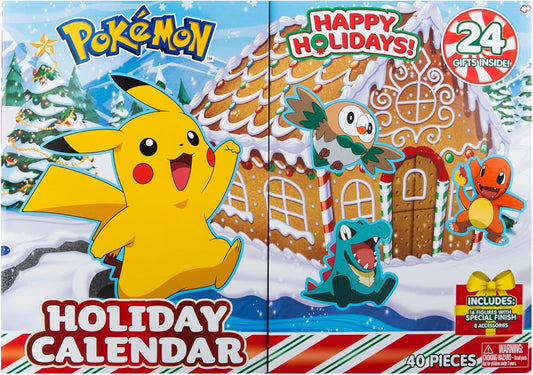 Pokémon PKW3066 Holiday Calendar-Features 24 2-Inch Battle Figures