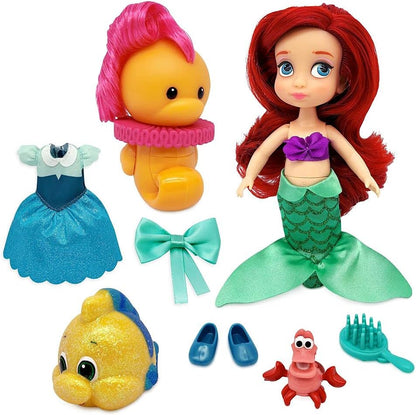 Store Official Ariel Animators' Collection Mini Doll Play Set - the Little Mermaid - 5 Inches | Authentic Store Toy Figure | Includes Undersea Accessories | Suitable for Ages 3 and Up