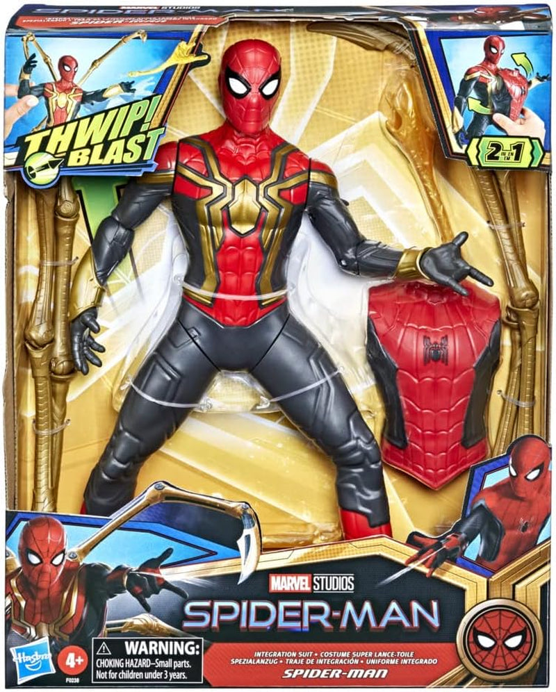 Marvel Deluxe 13-Inch-Scale Thwip Blast Integrated Suit Action Figure, Suit Upgrades, and Web Blaster Accessory