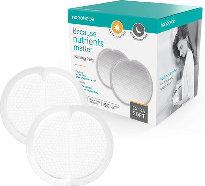 Disposable Nursing Pads Absorbent Breast Pads Day Ultra Thin, Day & Night, Contoured and Leakproof Breastfeeding Essentials (60 Count)