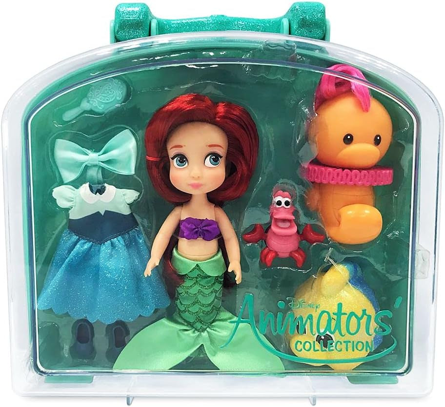 Store Official Ariel Animators' Collection Mini Doll Play Set - the Little Mermaid - 5 Inches | Authentic Store Toy Figure | Includes Undersea Accessories | Suitable for Ages 3 and Up