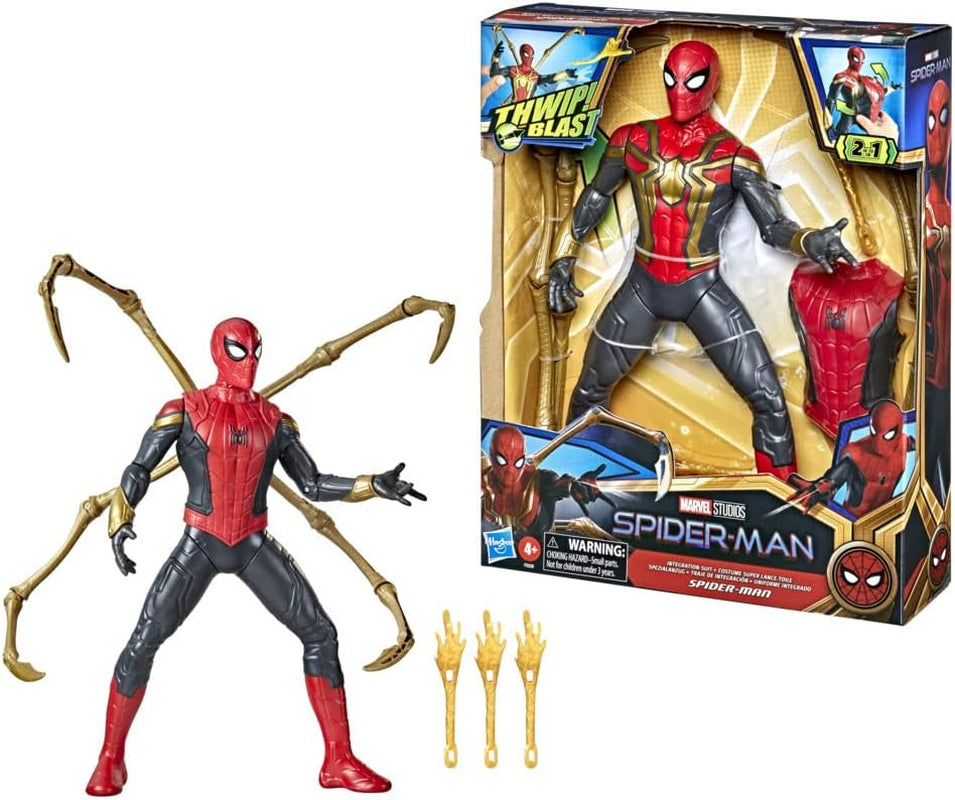 Marvel Deluxe 13-Inch-Scale Thwip Blast Integrated Suit Action Figure, Suit Upgrades, and Web Blaster Accessory