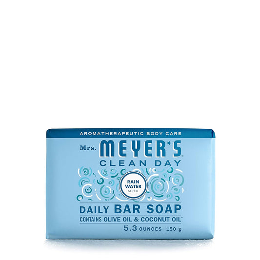 Mrs. Meyer'S Bar Soap, Use as Body Wash or Hand Soap, Made with Essential Oils, Rain Water, 5.3 Oz, 1 Bar